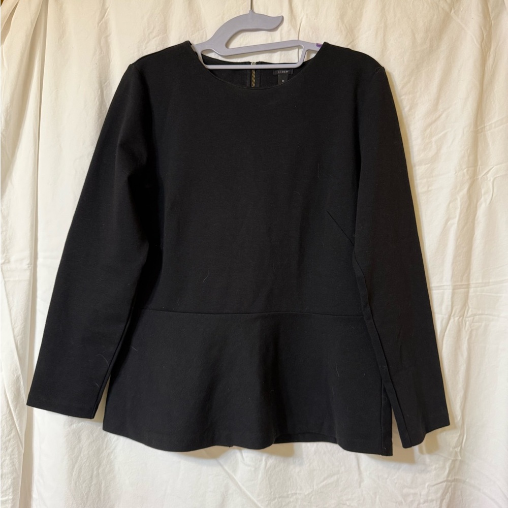J.Crew Peplum Long Sleeve Top